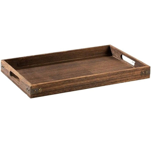 Houten dienblad paulownia met handgrepen 40 x 28 cm licht naturel