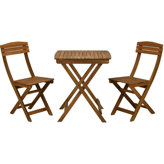 Bistroset 3-delig inklapbaar FSC acaciahout teaklook — afbeelding 2
