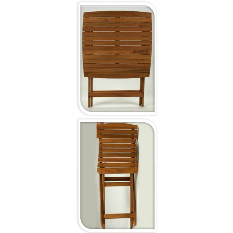 Bistroset 3-delig inklapbaar FSC acaciahout teaklook — afbeelding 3