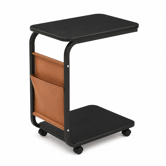 Banktafel "Glide Pro" — Verrijdbaar | Mat Zwart 43×28,5×63 cm