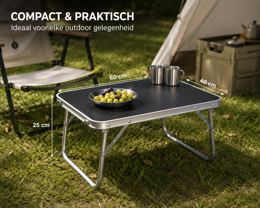 Opvouwbare campingtafel 40 x 40 x 30 cm licht en compact — afbeelding 2