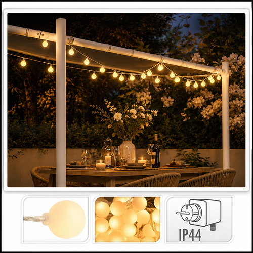 Feestverlichting 16 meter 80 LED warm wit voor partytent
