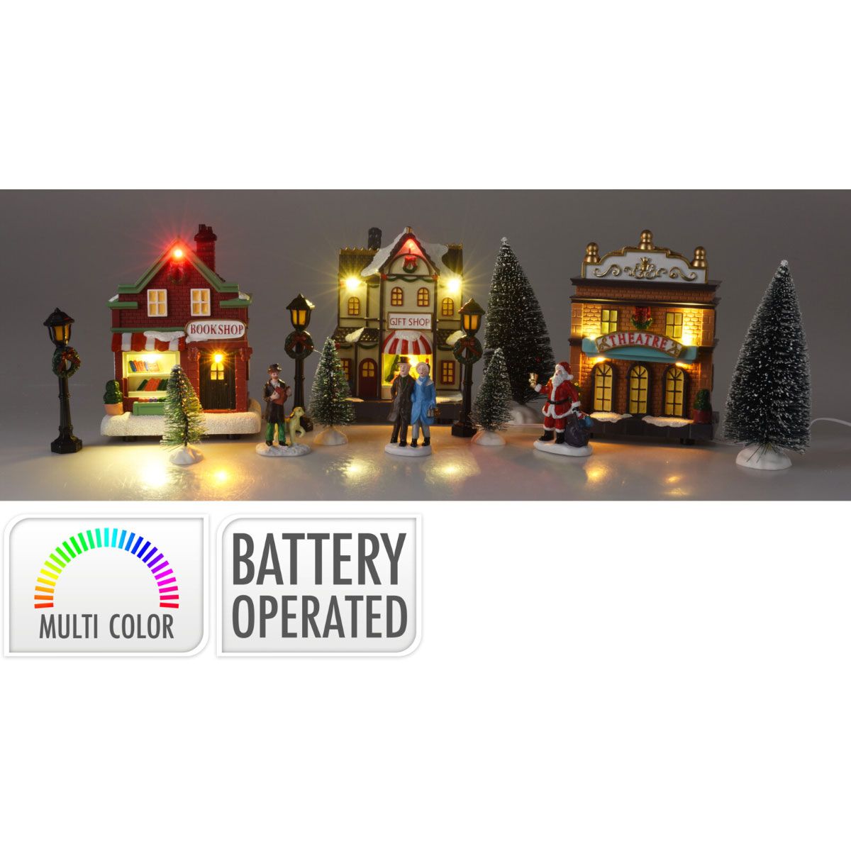 Kerstdorp met Verlichte Huisjes, 14-delig Wintertafereel