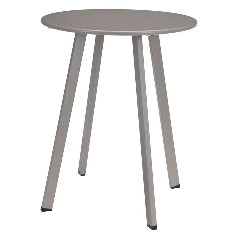 Tuintafel Luna rond 40 cm metalen bijzettafel buiten taupe — afbeelding 2
