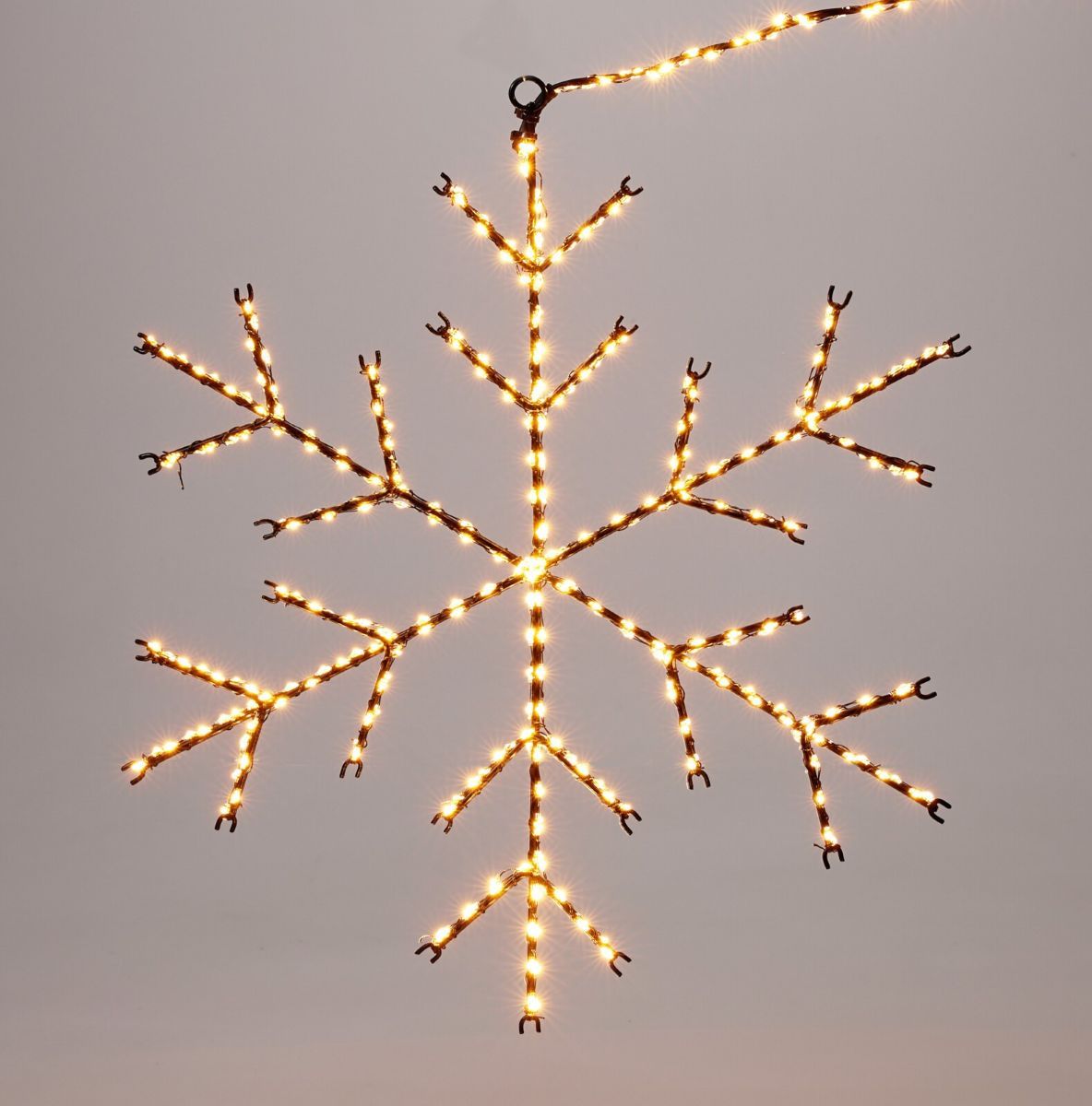 Verlichte sneeuwvlok 37 cm met 380 warmwitte microleds