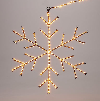 Verlichte sneeuwvlok 37 cm met 380 warmwitte microleds