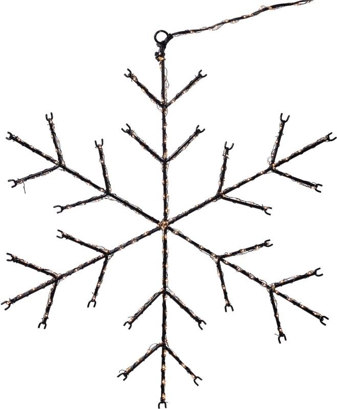 Verlichte sneeuwvlok 37 cm, extra warm wit