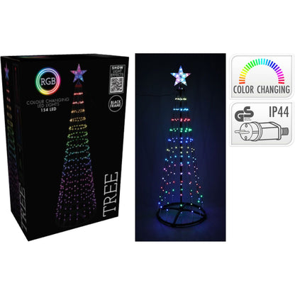Kerstverlichting voor vlaggenmast 150 cm met 154 RGB LED