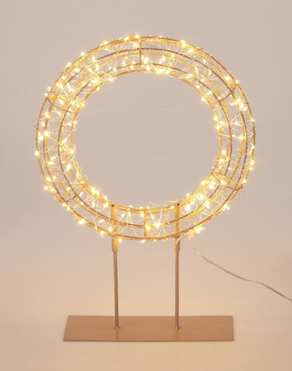 Verlichte kerstring 42 cm met 200 LED op standaard