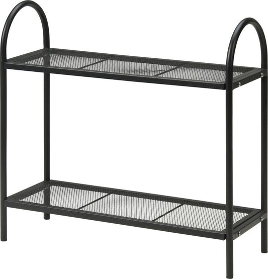 Opvouwbaar plantenrek mesh metaal mat zwart 60 x 58 cm