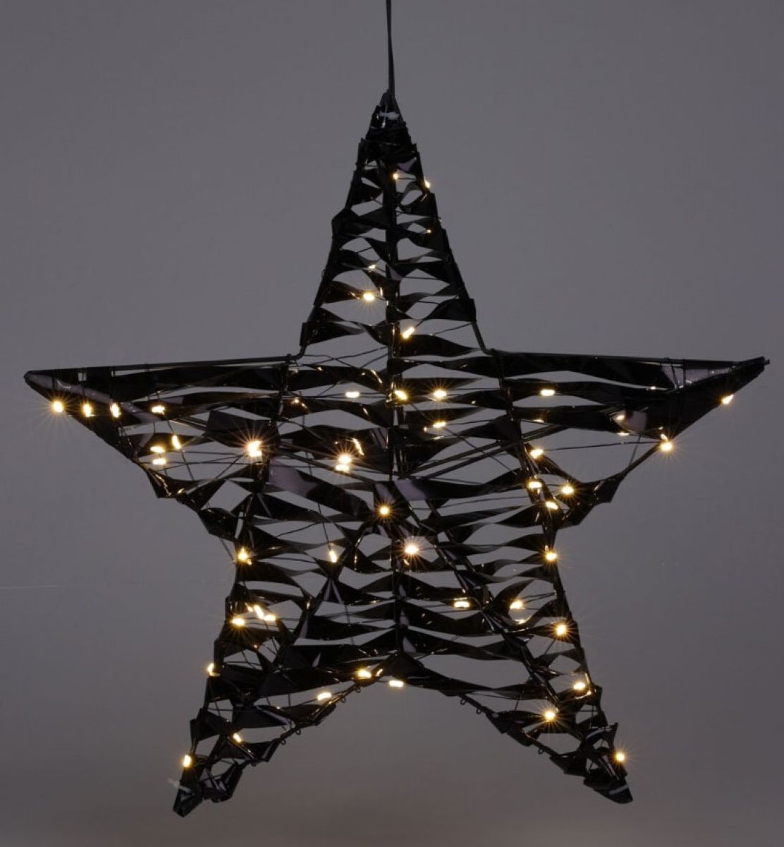 Zwarte verlichte kerstster van 40 cm met 60 warm witte leds