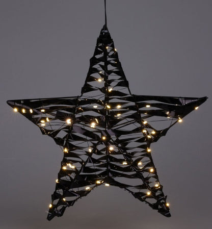 Zwarte verlichte kerstster van 40 cm met 60 warm witte leds