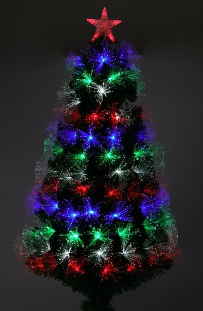 Kleine kerstboom met fiber optic verlichting, 90 cm, multicolor
