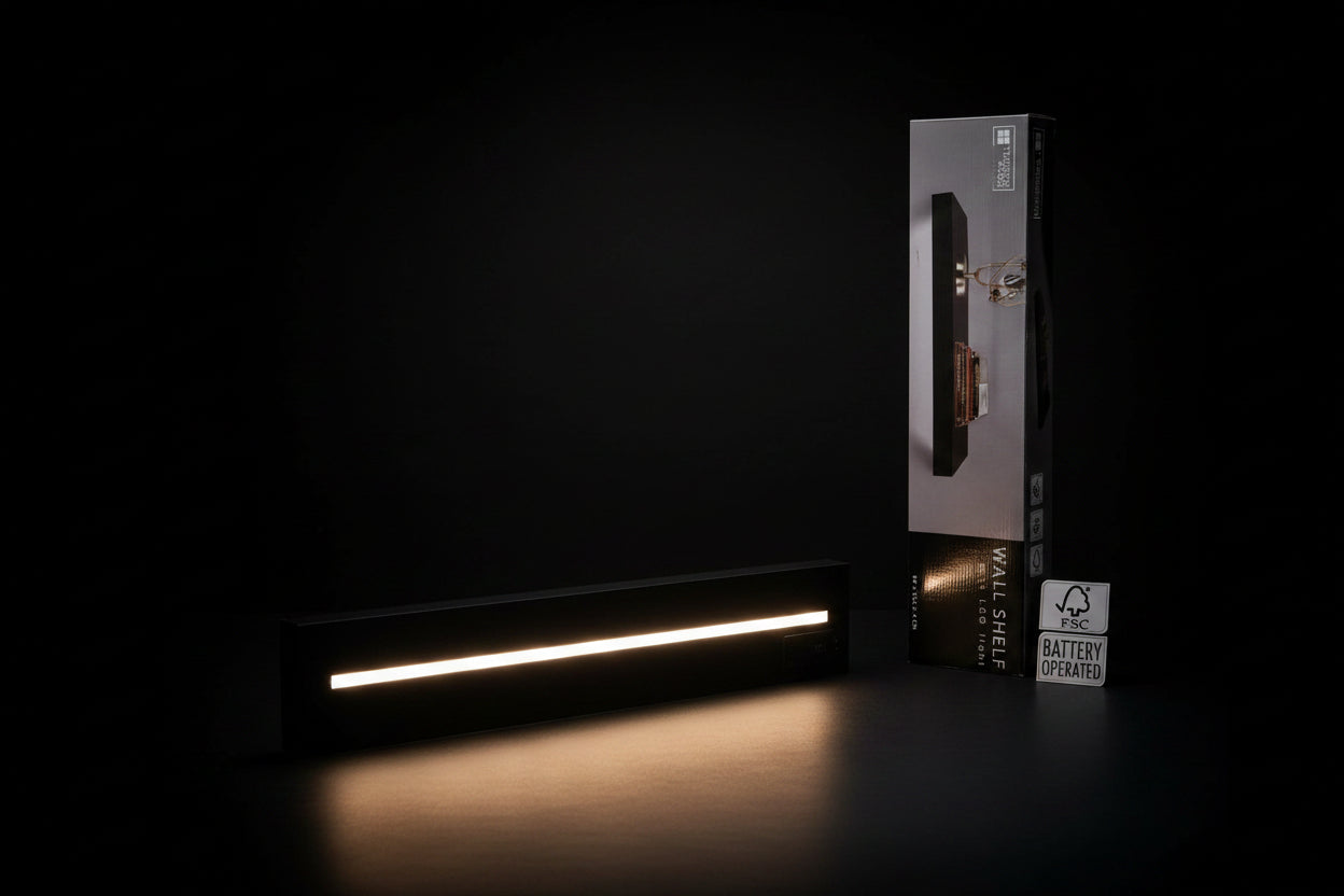 Trends4You Wandplank Met Led Verlichting - Zwart