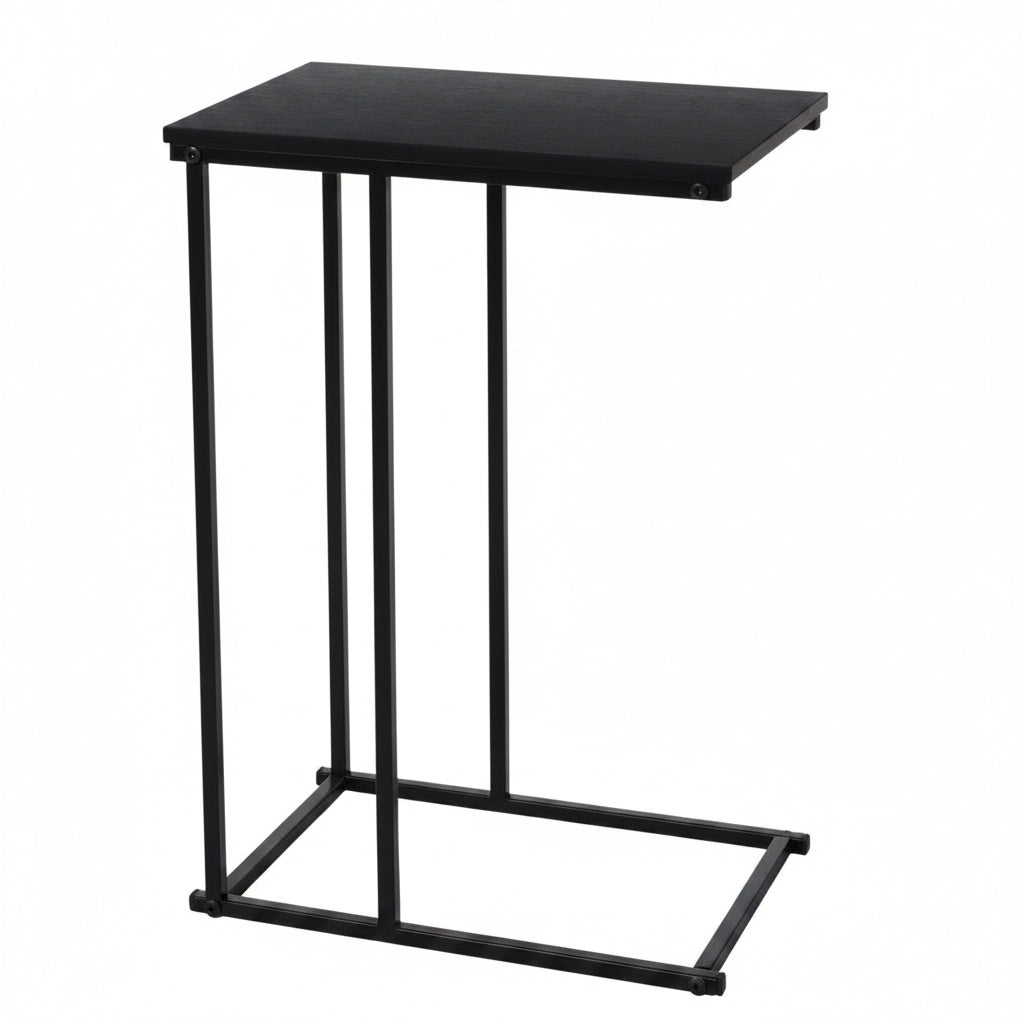 Trends4You Bijzettafel - Banktafeltje - Zwart - Metaal En Hout - 40X26Xh58Cm