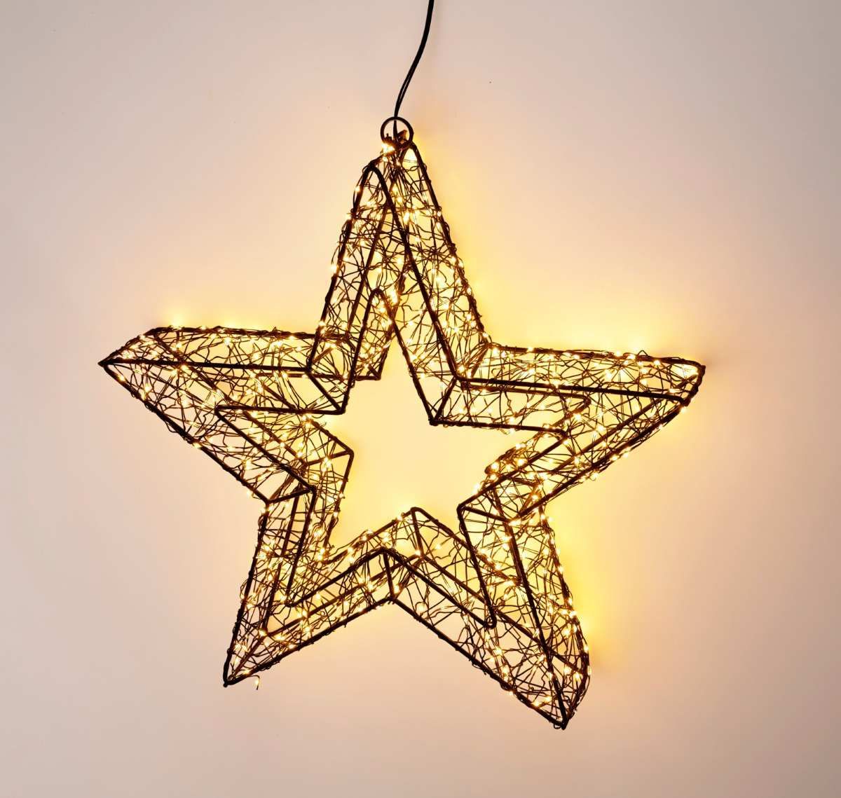 Verlichte zwarte kerstster 38 cm met 500 LED