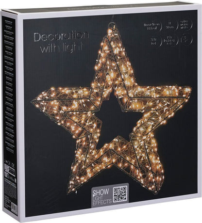 Verlichte zwarte kerstster met extra warmwit licht