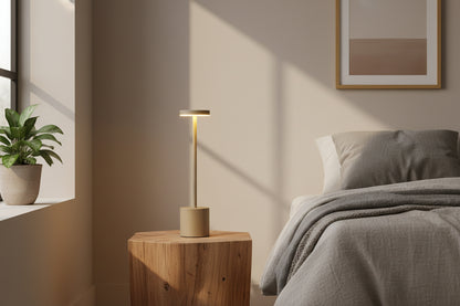 Tafellamp Taupe - 34Cm - Touchlamp - Dimbaar - Usb