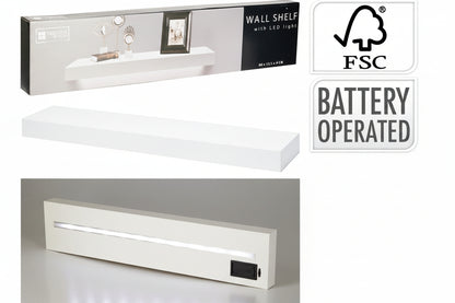 Trends4You Wandplank Met Led Verlichting - Wit