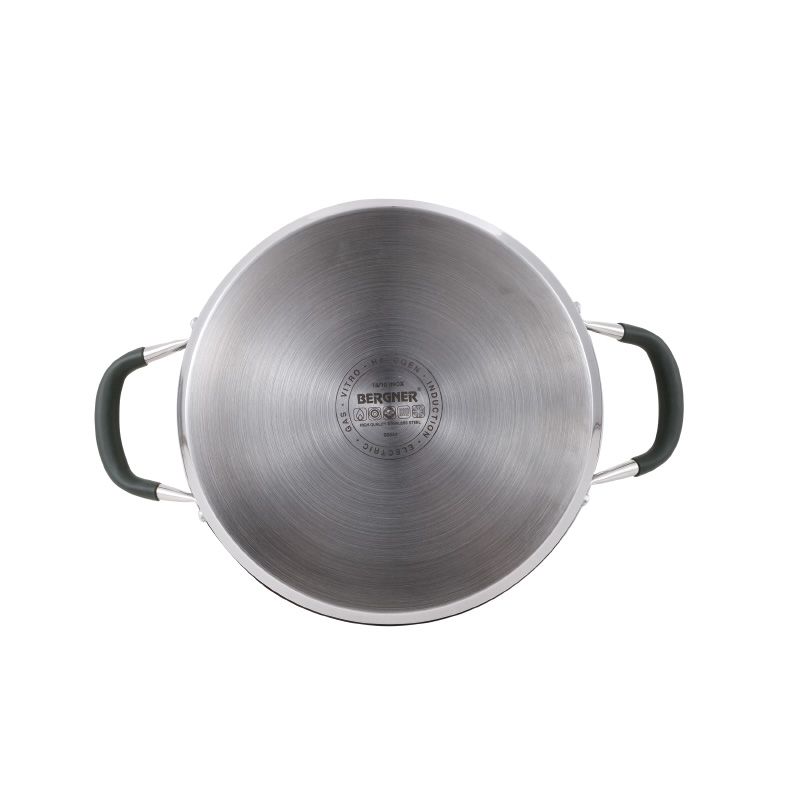 Bergner Midnight RVS Soeppan met Deksel, 28 cm, 9,5 L