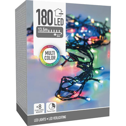 Kerstboomverlichting 13,5 m met 180 multicolor LED en groen snoer – foto 3