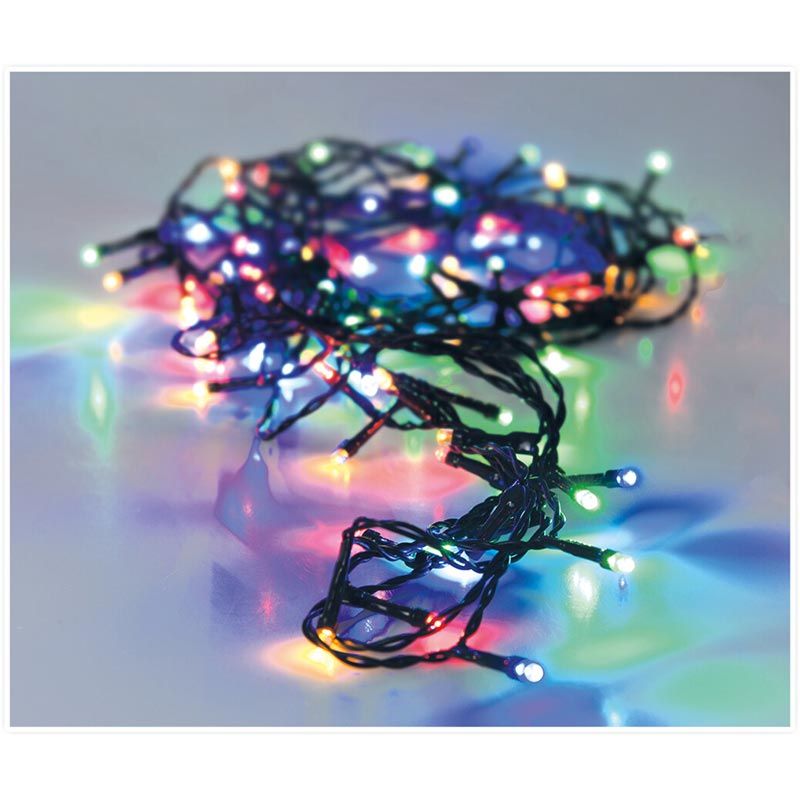 Kerstboomverlichting 13,5 m met 180 multicolor LED en groen snoer – foto 4