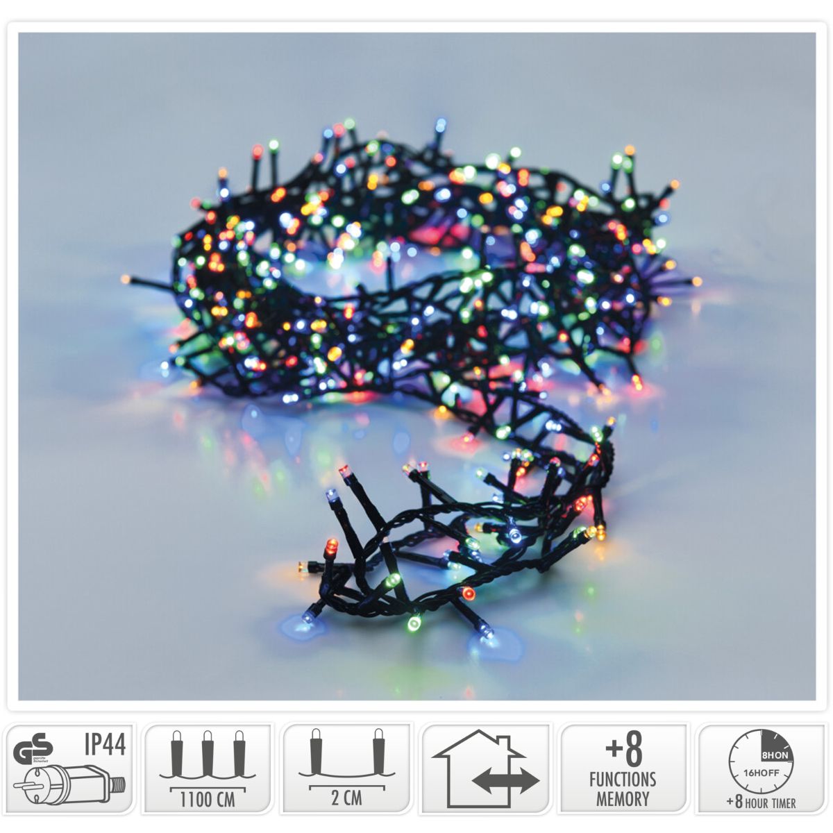 Kerstverlichting buiten 11 m met 560 multicolor LED