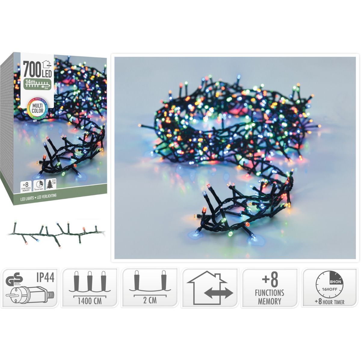 Kerstverlichting buiten 14 m met 700 multicolor LED – foto 2