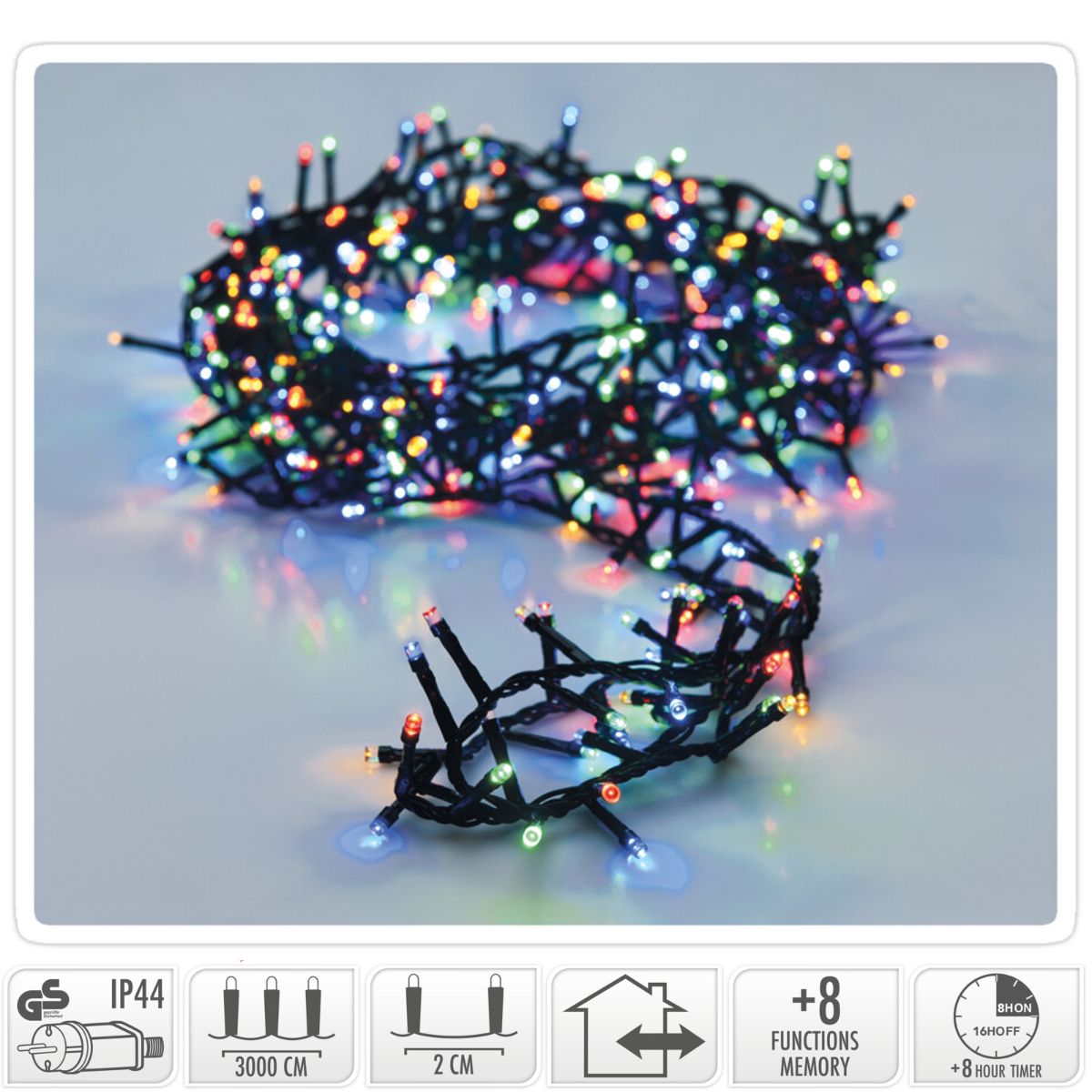 Kerstverlichting buiten 36 m met 1800 multicolor LED
