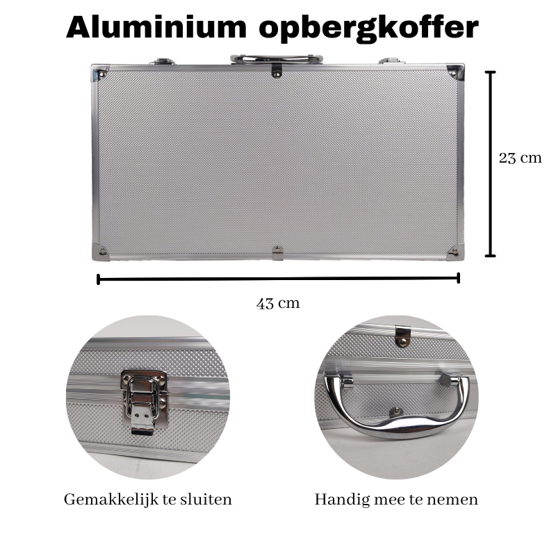 BBQ gereedschap 19-delig luxe editie in aluminium koffer — afbeelding 3