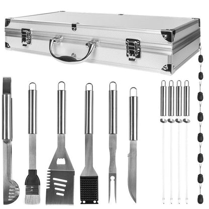 BBQ gereedschap 19-delig luxe editie in aluminium koffer — afbeelding 2