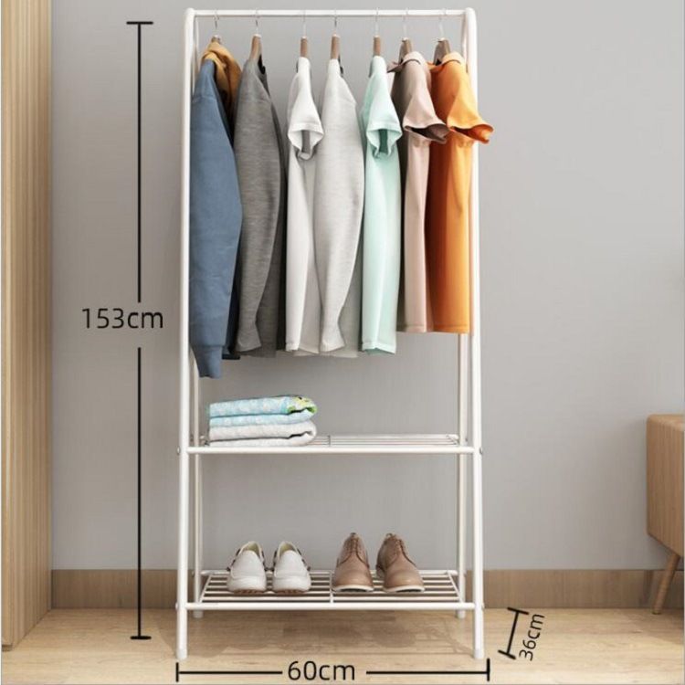 Kledingrek met Schoenenrek - Metaal Wit - 152x60 cm