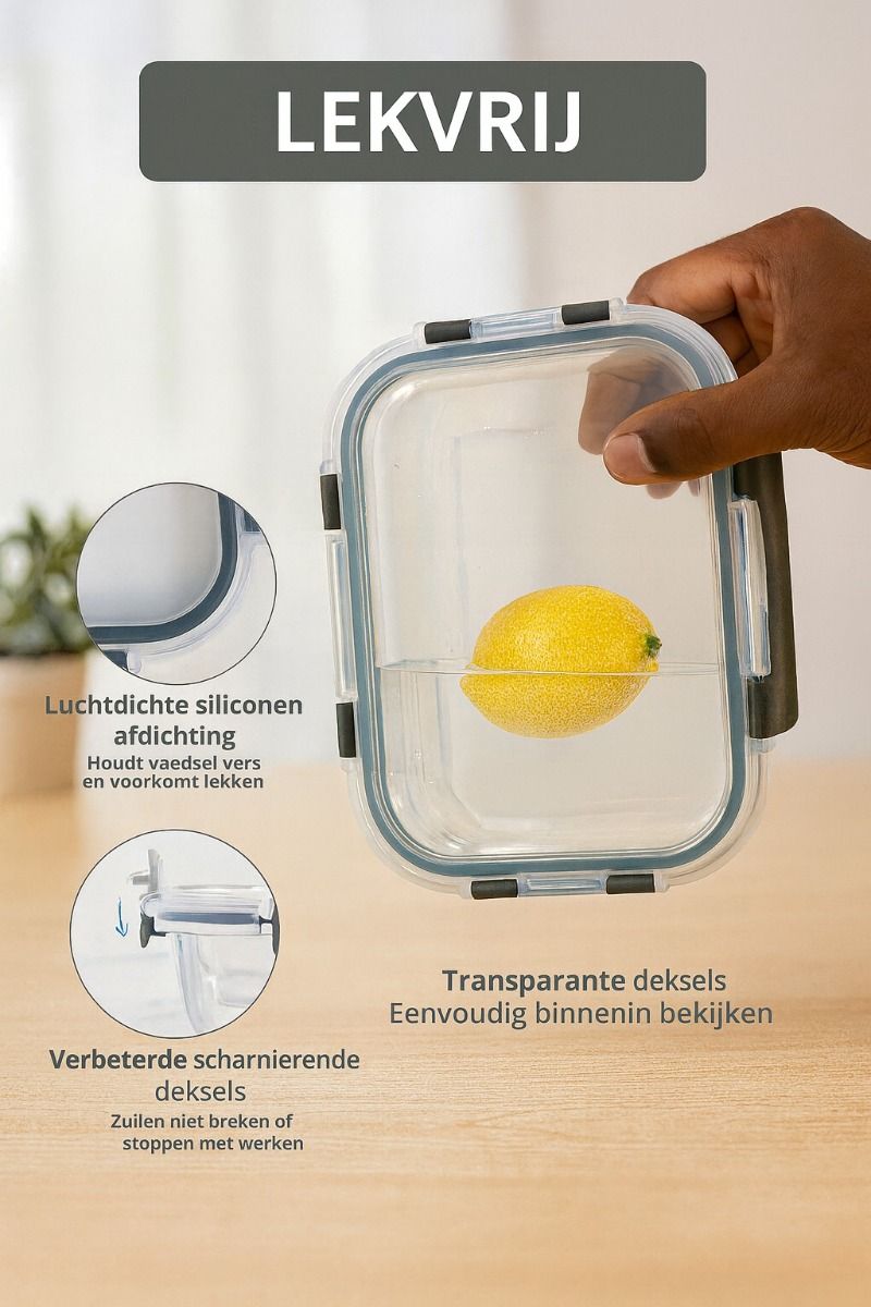 Ceruzo Glazen Meal Prep Bakjes met Deksel, 10 Stuks