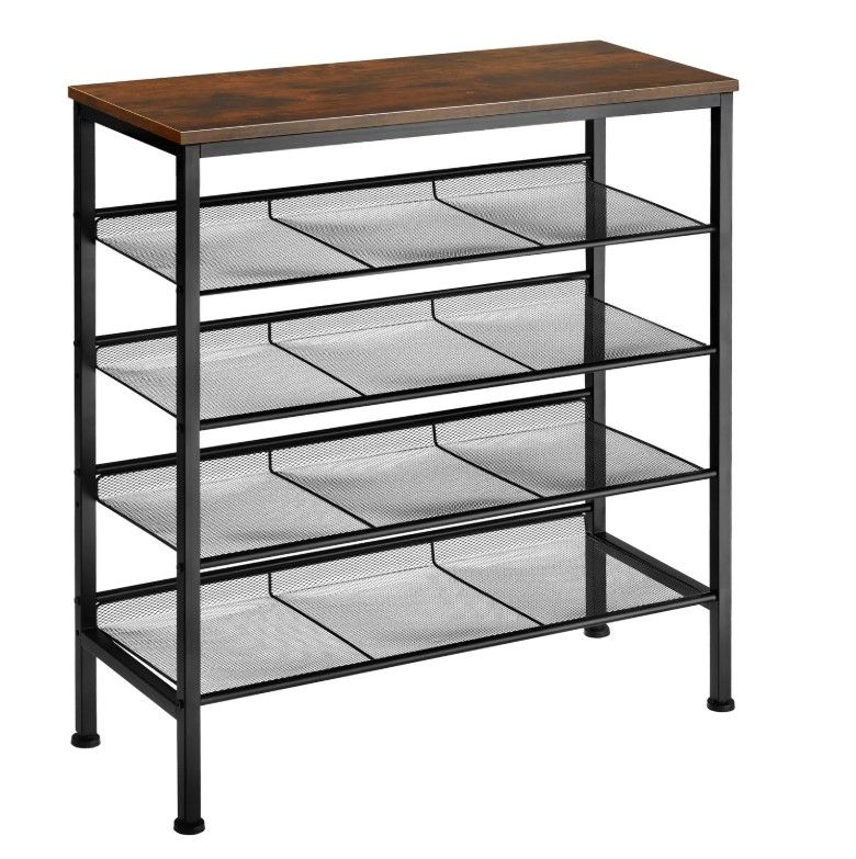 Schoenenrek - Hout en Metaal - 76x30x86 cm