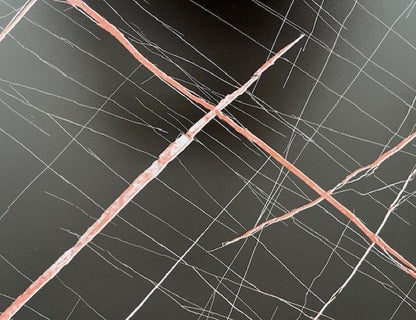 Ceruzo Bijzettafel - Banktafeltje - Metaal En Mdf - Zwart-Pink Marble