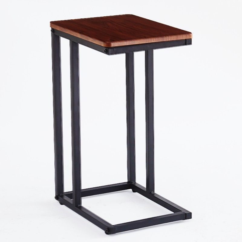 Bijzettafel Cove bruin hout en zwart metaal, productfoto