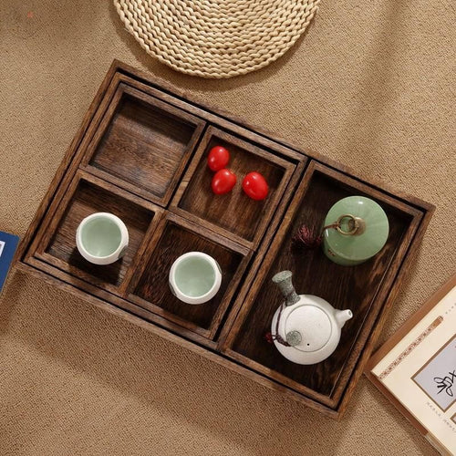 Dienbladen Paulowniahout - Set van 7