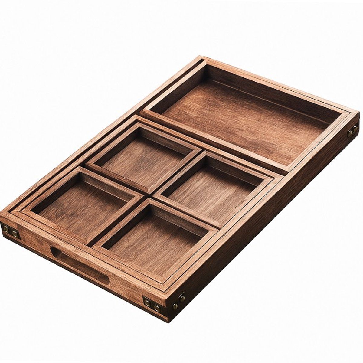 Dienbladen Paulowniahout - Set van 7