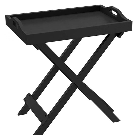 Inklapbare butlertray Majordome mat zwart afneembaar dienblad