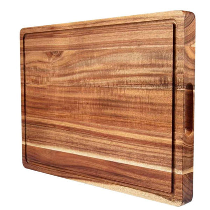 Acacia houten snijplank 38 × 25 × 2,5 cm met sapgroef
