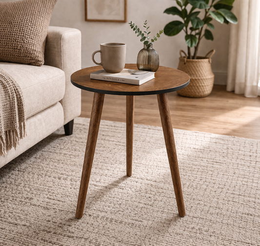 Bijzettafel "Walnut" — Warm Hout | Ø 40 cm