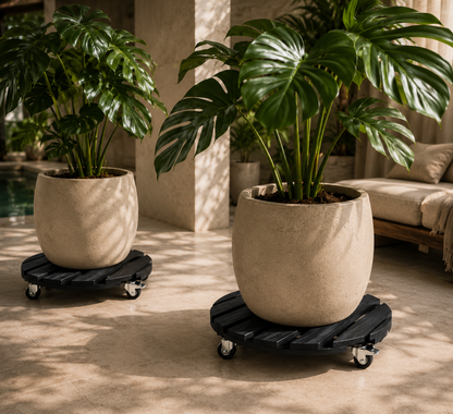 Plantentrolley Set van 2 — Rond 30 cm met Wielen