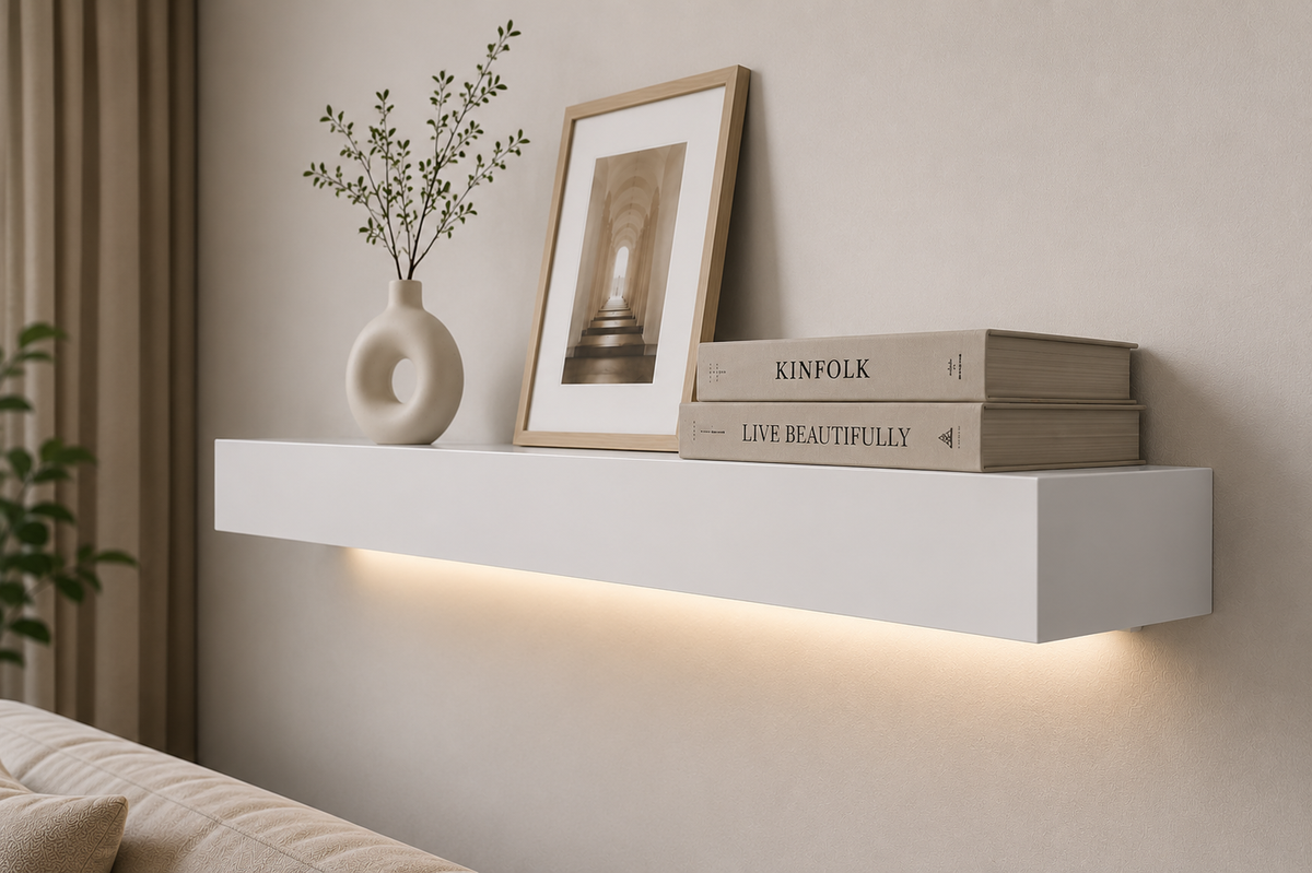 Wandplank "Lumina" — LED Verlichting Wit — afbeelding 2