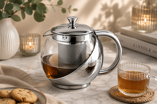 Theepot met Filter 0,75 Liter — Roestvrijstaal