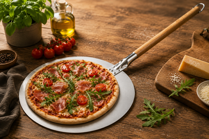Pizzaschep XL Ø 30 cm — voor Oven & BBQ | RVS met Afneembaar Handvat