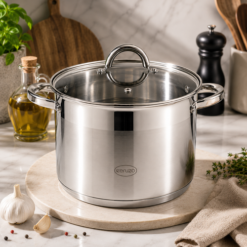 Soeppan RVS 12 Liter Ø 28 cm — Grote Kookpan met Deksel