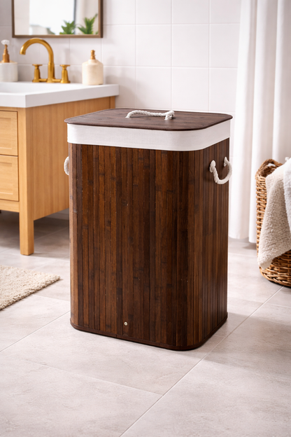 Wasmand "Natural" — Opvouwbaar Bamboe | 72 Liter