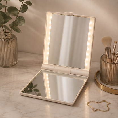 LED Make-up Spiegel "Lumina Glow" — 3x Vergroting | Swarovski Kristal