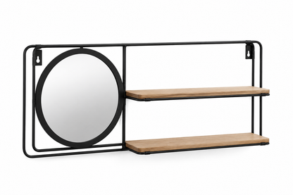 Wandrek "Mirror & Shelf" — Spiegel met 2 Planken | Modern Design