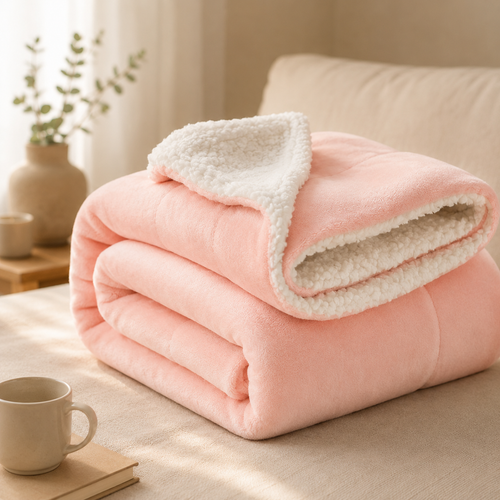 Sherpa Fleece Plaid — 150x200 cm | Roze